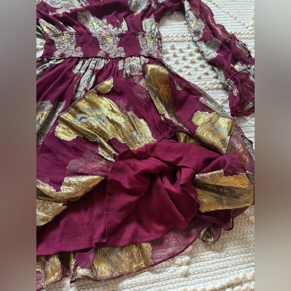 Hemant & Nandita floral shimmer dress size S - Picture 13 of 16